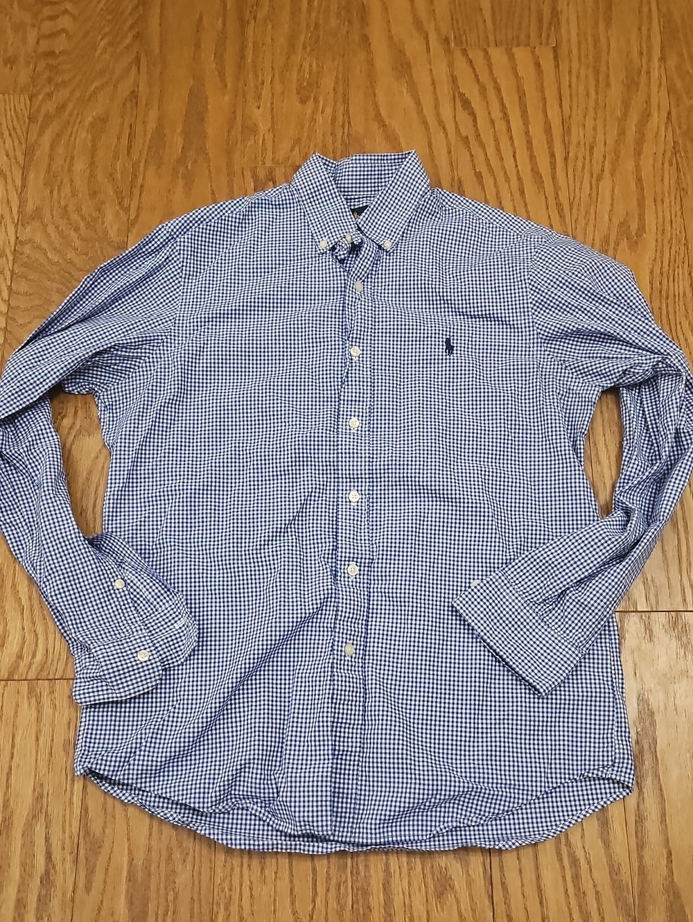 Polo Ralph Lauren Blue Gingham Button Down Shirt Men's Medium